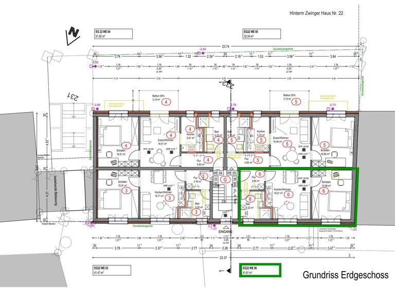 Wohnung zum Kauf - Erstbezug provisionsfrei als Kapitalanlage geeignet 157.700 € 2 Zimmer 41,6 m² Hinterm Zwinger 22 Weiden Weiden in der Oberpfalz 92637