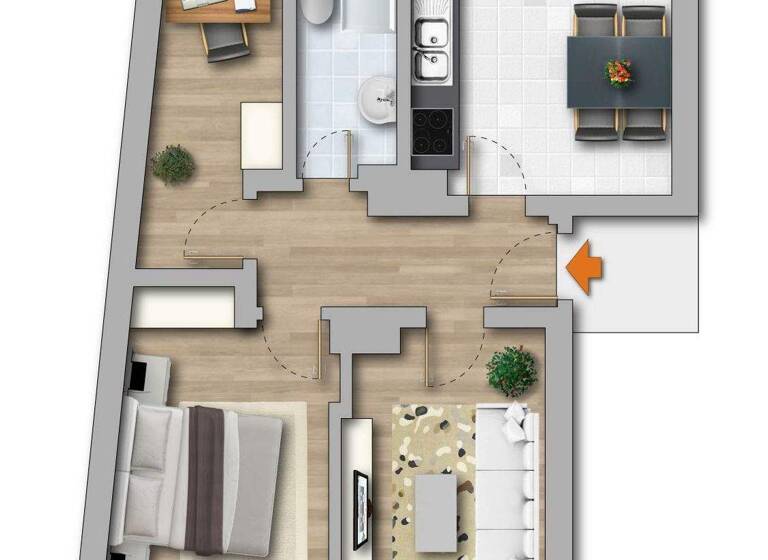 Wohnung zur Miete 419 € 3 Zimmer 53,6 m² 2. Geschoss Stichelsdorfer Str. 5 Freiimfelde Halle (Saale) 06112