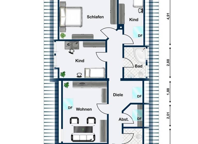 Wohnung zum Kauf 129.000 € 3,5 Zimmer 105 m²<br/>Wohnfläche Dachgeschoss<br/>Geschoss Rügland Rügland 91622