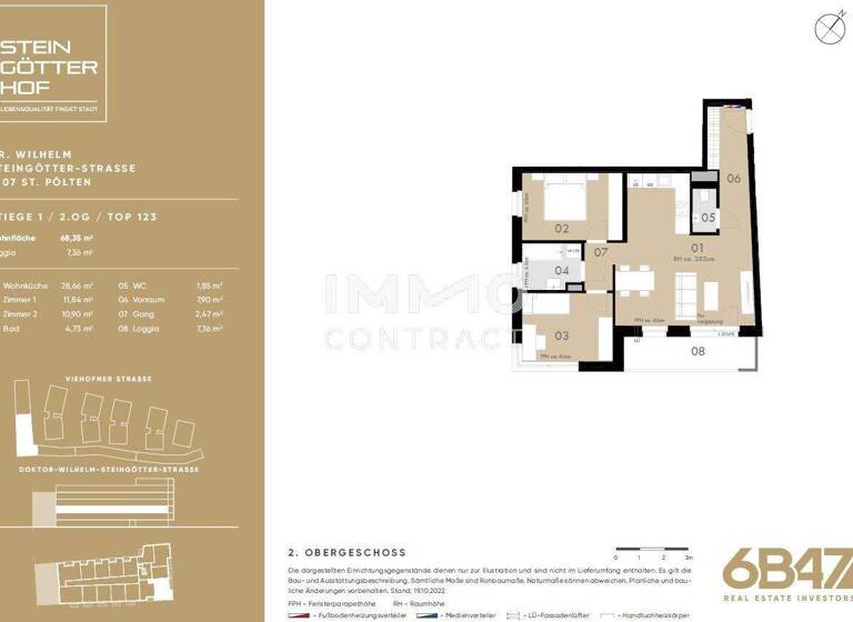 Wohnung zum Kauf - Erstbezug provisionsfrei 237.500 € 3 Zimmer 68,4 m² Teufelhof St. Pölten 3100