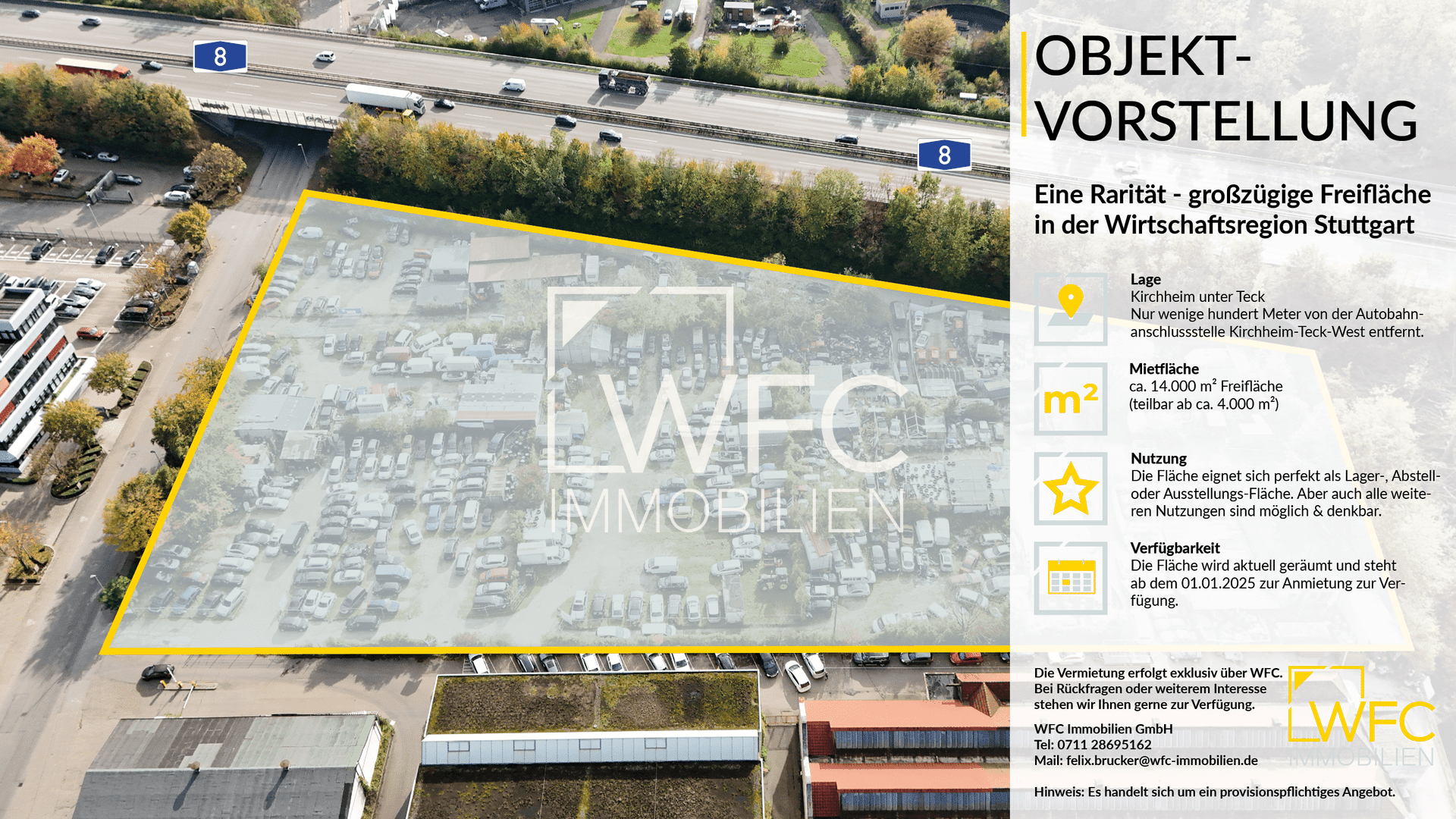 Gewerbegrundstück zur Miete 14.328 m²<br/>Grundstück 01.01.2025<br/>Verfügbarkeit Mitte - West Kirchheim unter Teck 73230