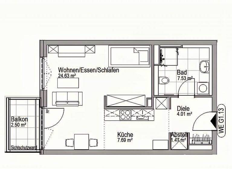Studio zum Kauf - Erstbezug provisionsfrei als Kapitalanlage geeignet 225.000 € 1 Zimmer 47,6 m² Zernsdorf Königs Wusterhausen 15712