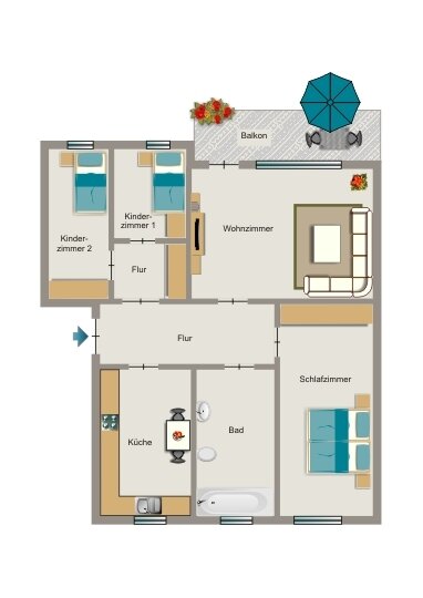 Wohnung zur Miete 587 € 4,5 Zimmer 77 m²<br/>Wohnfläche 3.<br/>Geschoss 01.04.2025<br/>Verfügbarkeit Potsdamer Straße 1 Oberaden Bergkamen 59192