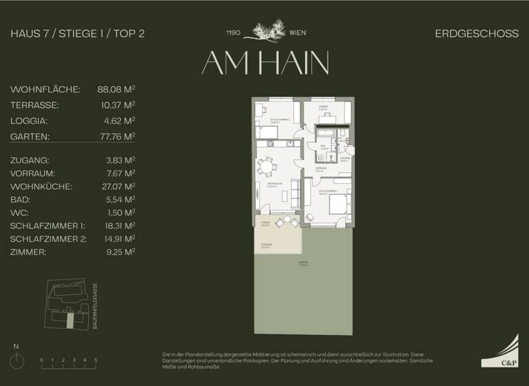 Wohnung zum Kauf - Erstbezug 790.000 € 4 Zimmer 88,1 m² Wien 1190