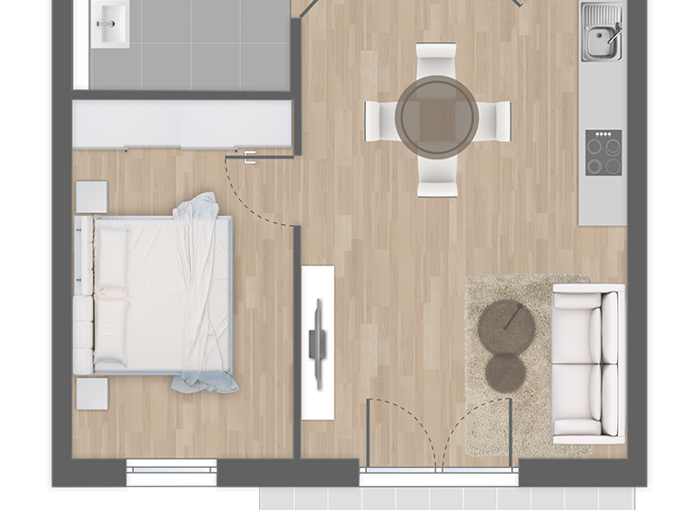 Wohnung zum Kauf - Neubau 295.900 € 2 Zimmer 52 m²<br/>Wohnfläche Obergasse 7 Klein-Auheim Hanau 63456