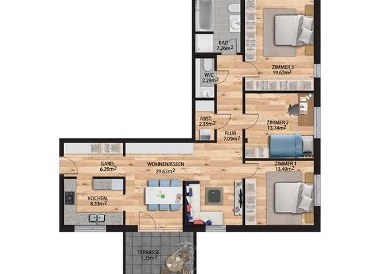 Wohnung zum Kauf - Erstbezug 405.000 € 4 Zimmer 111,4 m² Grünenwört Wertheim/Grünenwört 97877