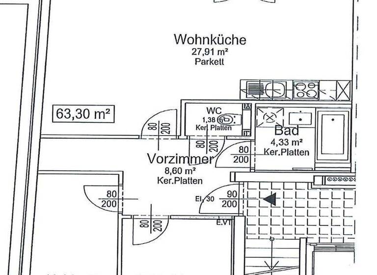 Wohnung zur Miete 776 € 3 Zimmer 63 m² 4. Geschoss Wien 1100