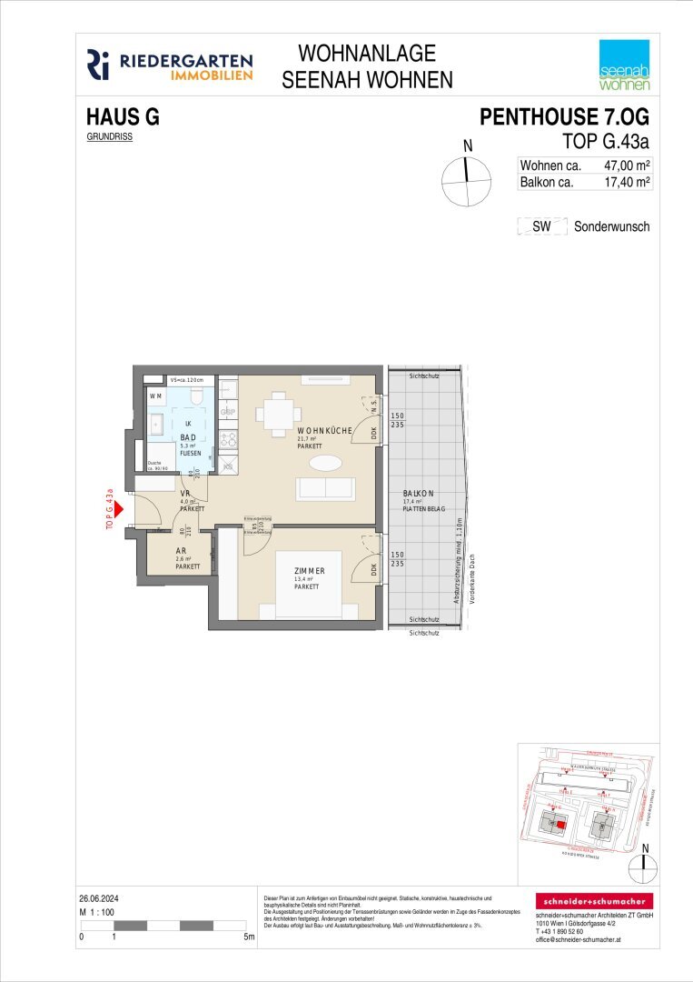 Penthouse zum Kauf 340.000 € 2 Zimmer 47 m²<br/>Wohnfläche 7.<br/>Geschoss Kohldorfer Straße 96 St. Martin Klagenfurt am Wörthersee 9020