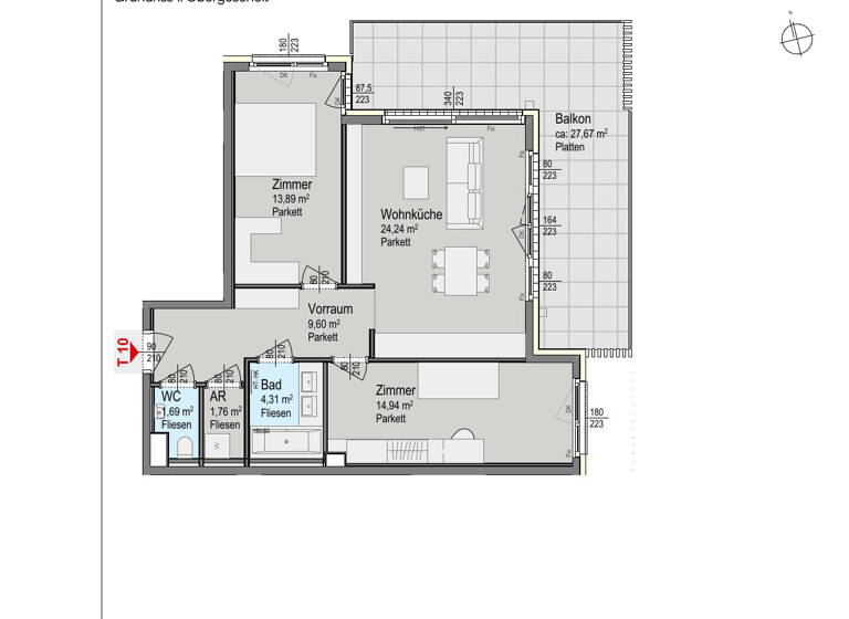 Wohnung zum Kauf - Erstbezug provisionsfrei 648.000 € 3 Zimmer 70,4 m² 1. Geschoss Wien 1140