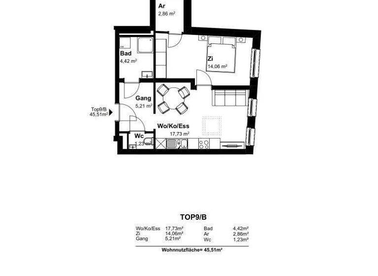 Wohnung zum Kauf - Erstbezug 191.200 € 2 Zimmer 45,5 m² 2. Geschoss Mistelbach 2130