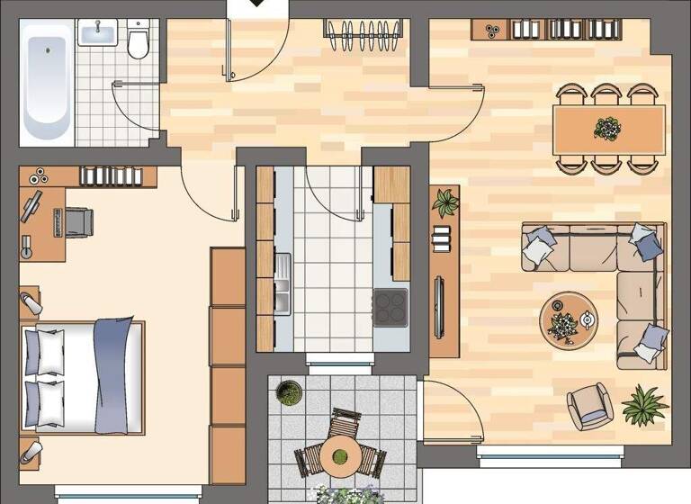 Wohnung zur Miete 589 € 2 Zimmer 64,8 m² 2. Geschoss frei ab 17.04.2026 Baltrumweg 8 Margarethenhöhe Essen 45149