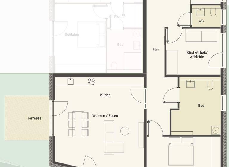 Wohnung zur Miete - Erstbezug 1.323 € 3 Zimmer 120,3 m² 3 Geschosse frei ab 01.07.2026 In der Strothe 1C Atter Osnabrück 49076