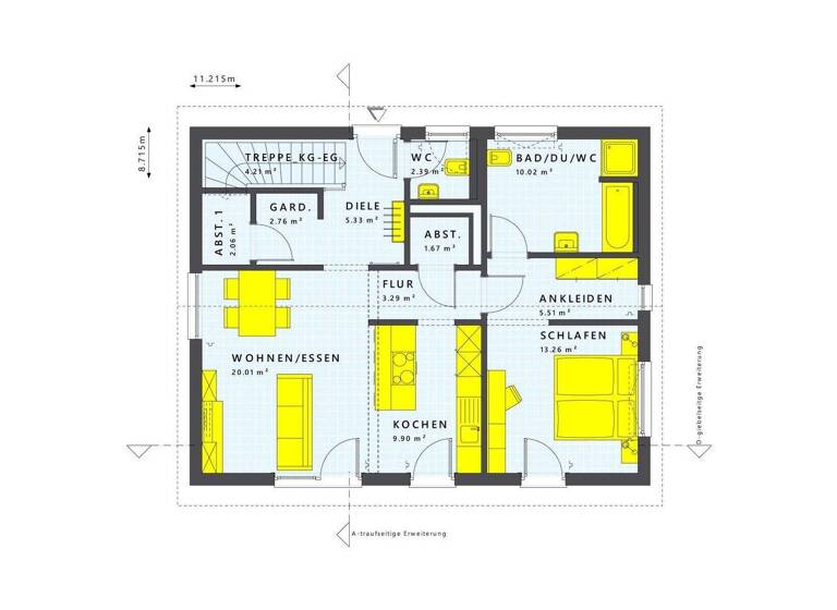 Bungalow zum Kauf 428.529 € 3 Zimmer 82 m² 405 m² Grundstück Blankenburg 13129