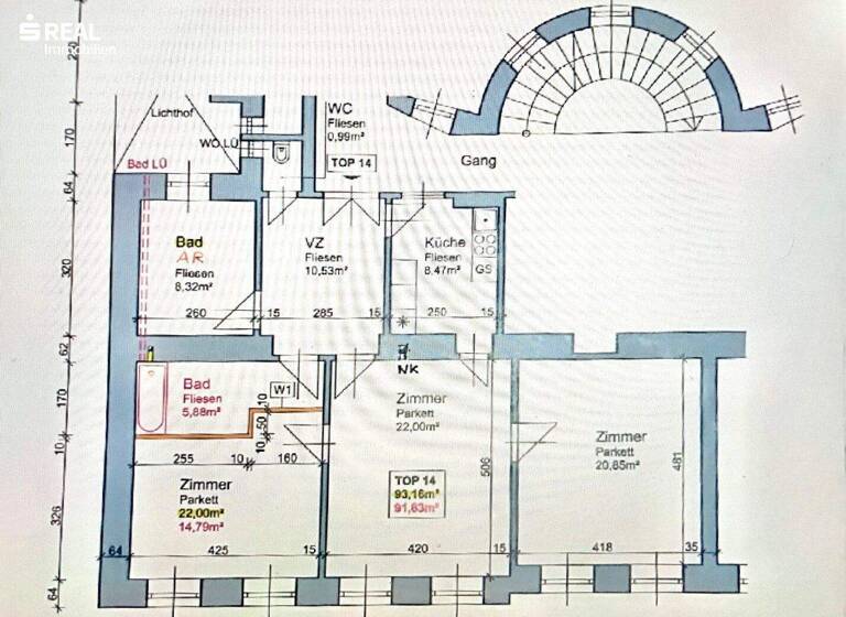 Wohnung zum Kauf 425.000 € 3,5 Zimmer 92 m² 2. Geschoss Wien,Rudolfsheim-Fünfhaus 1150