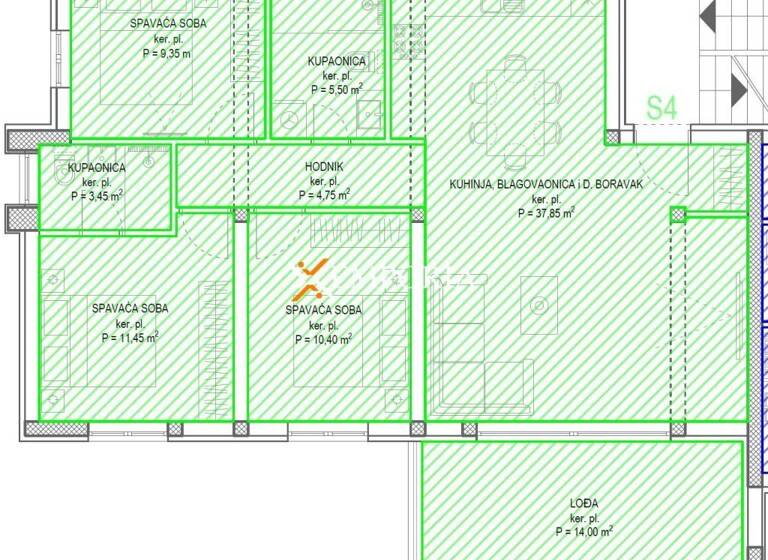 Wohnung zum Kauf 406.000 € 4 Zimmer 102 m² 1. Geschoss Diklo - Puntamika