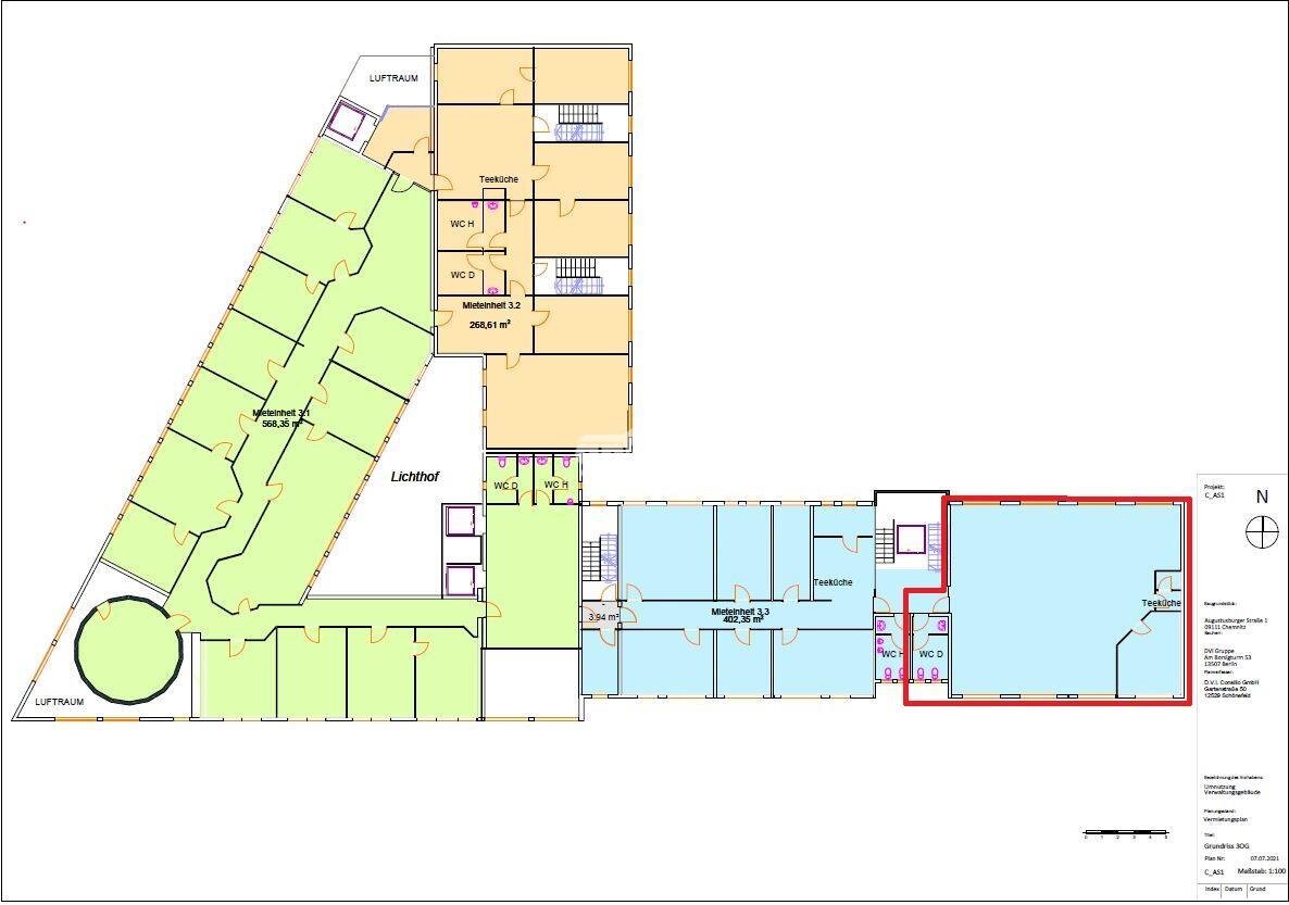 Bürofläche zur Miete provisionsfrei 8,50 € 147,6 m²<br/>Bürofläche ab 147,6 m²<br/>Teilbarkeit Zentrum 012 Chemnitz 09111