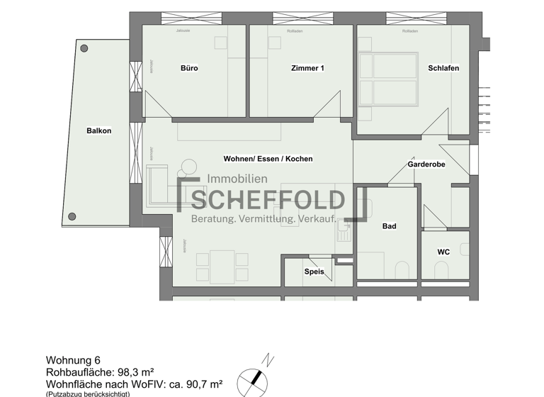 Wohnung zum Kauf - Erstbezug provisionsfrei 409.900 € 4,5 Zimmer 90,7 m² 1. Geschoss Mietingen 88487