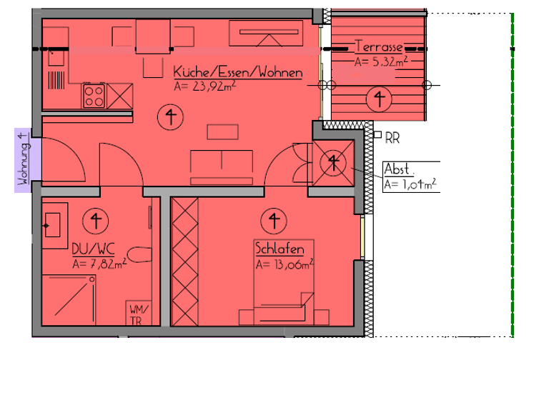 Terrassenwohnung zum Kauf provisionsfrei 293.425 € 2 Zimmer 48,5 m²<br/>Wohnfläche EG<br/>Geschoss ab sofort<br/>Verfügbarkeit Flurstraße Nordstadt Fürth 90765