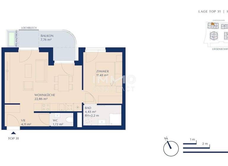 Wohnung zum Kauf - Erstbezug provisionsfrei 279.000 € 2 Zimmer 44,6 m² 4. Geschoss Wien 1230