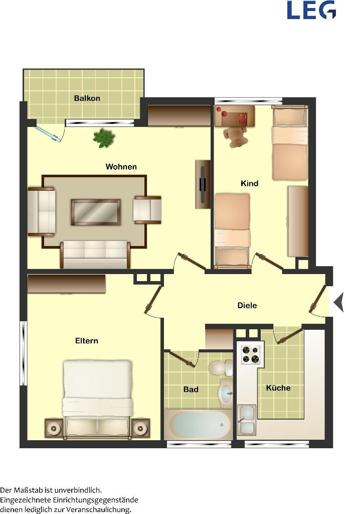 Wohnung zur Miete 474 € 3 Zimmer 60 m²<br/>Wohnfläche 2.<br/>Geschoss ab sofort<br/>Verfügbarkeit Kastanienweg 55 Südliche Stadtmitte Ahlen 59229