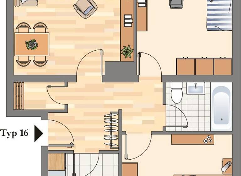 Wohnung zur Miete 619 € 3,5 Zimmer 71,3 m² 1. Geschoss Reschop 4 Hattingen 45525