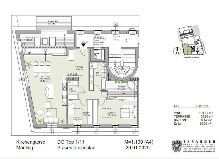 Wohnung zum Kauf 1.130.000 € 3 Zimmer 102 m² Mödling 2340