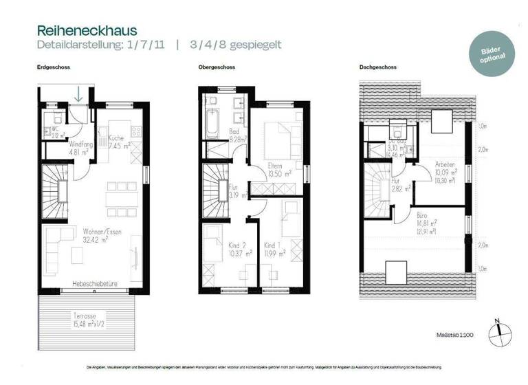 Reihenendhaus zum Kauf - Erstbezug provisionsfrei 819.900 € 6 Zimmer 133 m² 310 m² Grundstück Sankt Afra Mering 86415