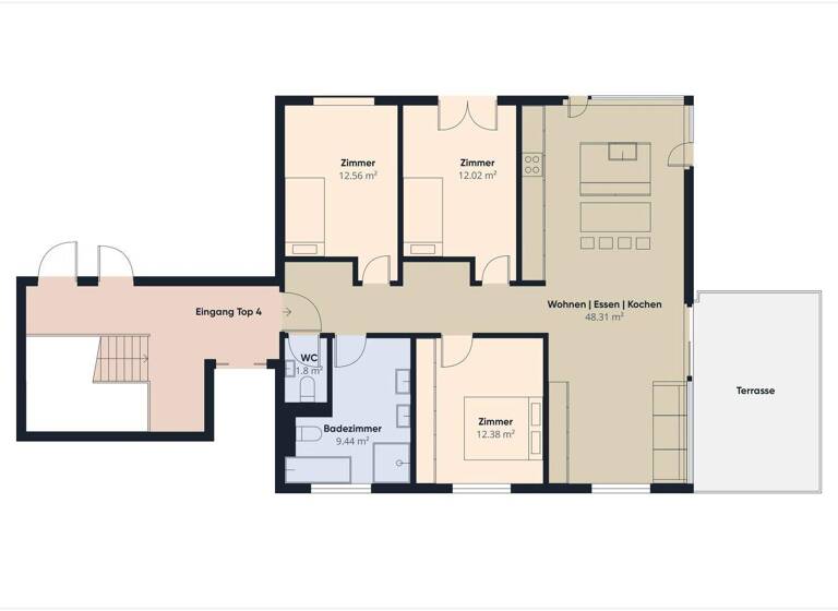 Wohnung zum Kauf - Erstbezug 587.500 € 4 Zimmer 98 m² 2. Geschoss Langen bei Bregenz 6932