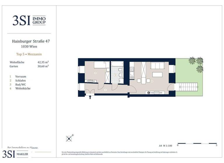 Wohnung zum Kauf 318.000 € 2 Zimmer 42,4 m² 1. Geschoss Hainburger Straße 47 Wien 1030