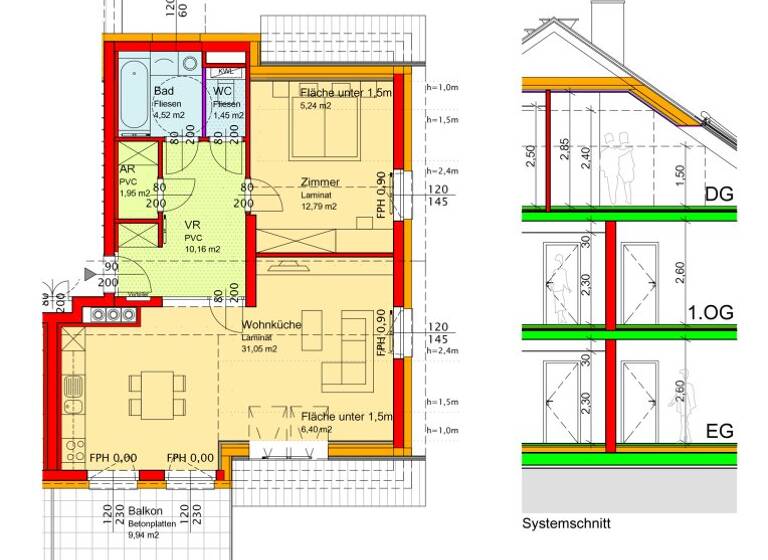 Wohnung zur Miete 584 € 2 Zimmer 61,9 m² Hochneukirchen-Gschaidt 2852