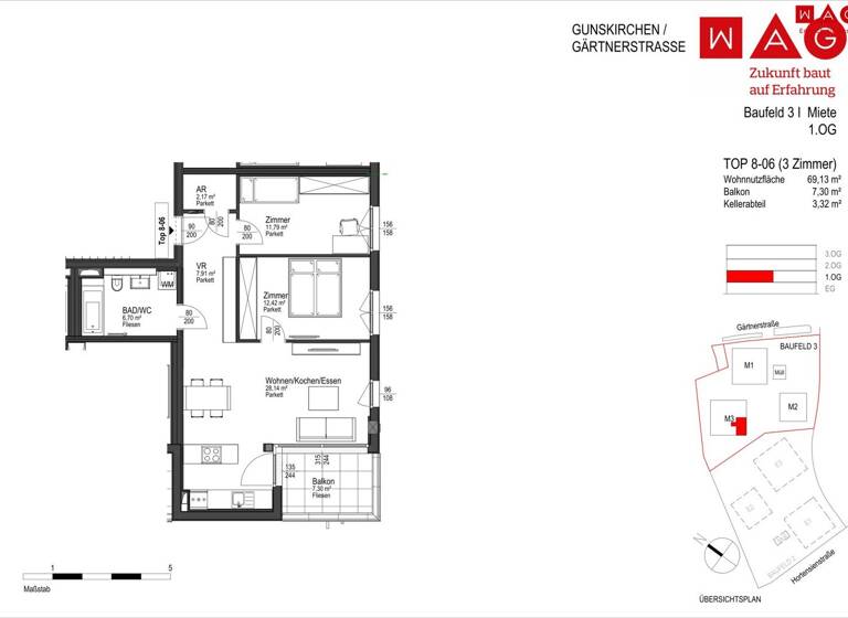 Wohnung zur Miete - Erstbezug 703 € 3 Zimmer Gunskirchen 4623