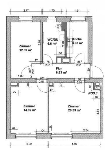 Wohnung zur Miete 385 € 3 Zimmer 68 m²<br/>Wohnfläche EG<br/>Geschoss ab sofort<br/>Verfügbarkeit Thüringer Weg 2 Bernsdorf 423 Chemnitz 09126