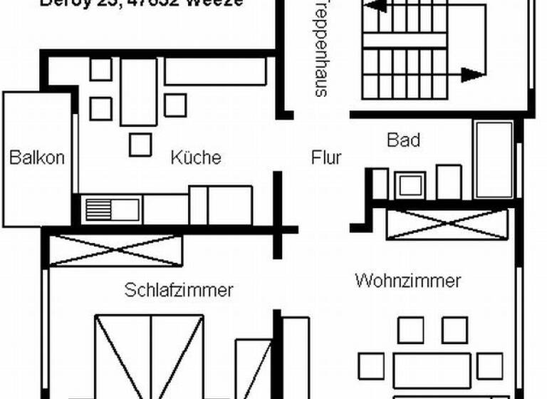 Wohnung zum Kauf 96.000 € 2 Zimmer 48 m²<br/>Wohnfläche 1.<br/>Geschoss Weeze Weeze 47652