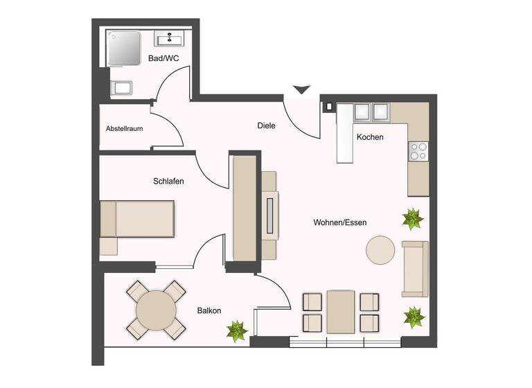Wohnung zum Kauf 315.000 € 2 Zimmer 56,5 m² Waiblingen 71334