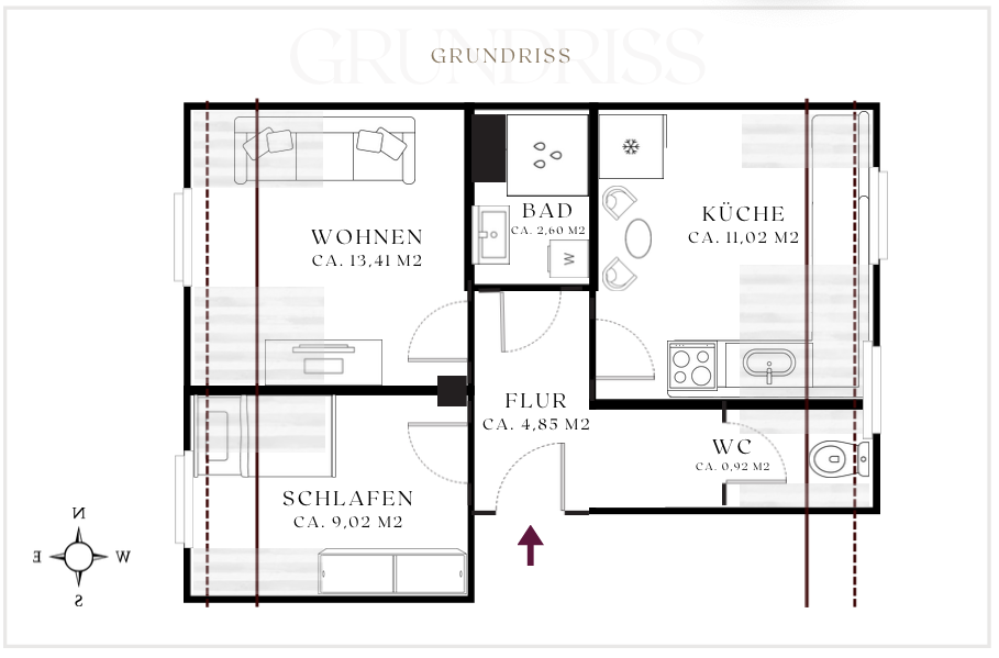 Penthouse zum Kauf 340.000 € 2 Zimmer 43 m²<br/>Wohnfläche ab sofort<br/>Verfügbarkeit Obergiesing München 81549