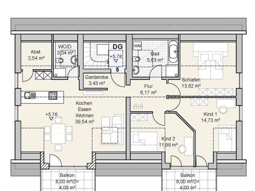 Penthouse zum Kauf provisionsfrei 524.000 € 5 Zimmer 105 m² 1. Geschoss Feldstraße 15 Erlingen Meitingen 86405