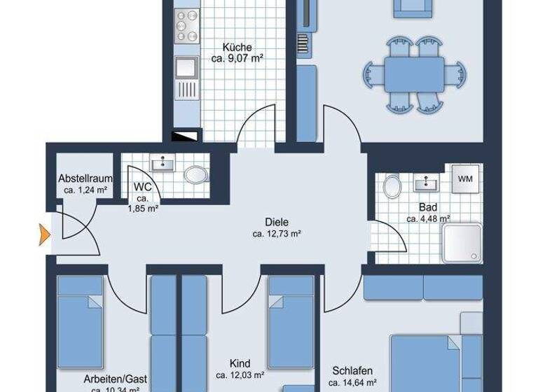 Wohnung zum Kauf provisionsfrei 279.900 € 4 Zimmer 92,7 m² frei ab sofort Anderter Schützenplatz 6 Anderten Hannover 30559