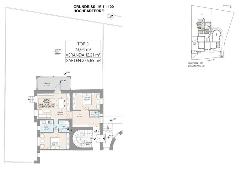 Wohnung zum Kauf 699.000 € 3 Zimmer 73 m² EG Ghelengasse 30 Wien, Hietzing / Wien 13., Hietzing 1130