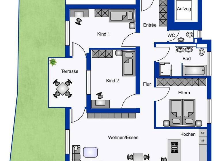 Wohnung zur Miete - Erstbezug 1.330 € 4,5 Zimmer 106 m² EG Backnang 71522