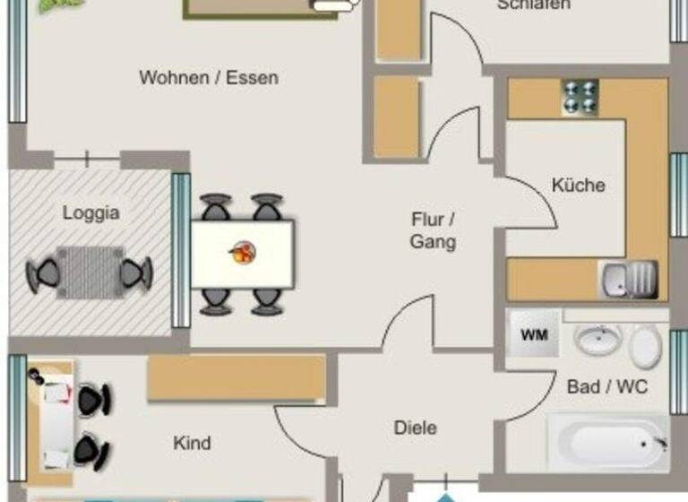Wohnung zur Miete 669 € 3,5 Zimmer 76,8 m² 2. Geschoss Auf den Flachsbeckwiesen 19 Stadtmitte Recklinghausen 45659