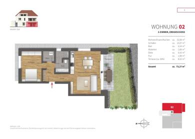 Terrassenwohnung zum Kauf - Erstbezug provisionsfrei 449.000 € 2 Zimmer 73,3 m² EG Bad Wörishofen Bad Wörishofen 86825