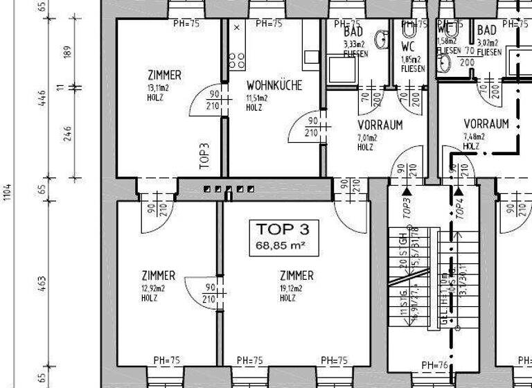 Wohnung zur Miete 444 € 4 Zimmer 68,9 m² 1. Geschoss Bernsteinstraße 339 Bernhardsthal 2275