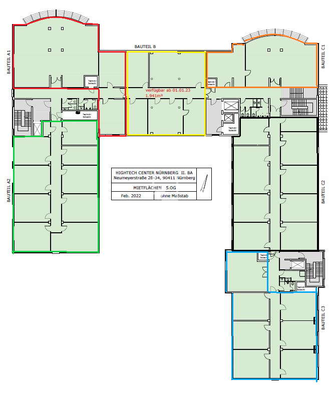 Bürogebäude zur Miete provisionsfrei 10,75 € 1.625 m²<br/>Bürofläche ab 172 m²<br/>Teilbarkeit Schafhof Nürnberg 90411