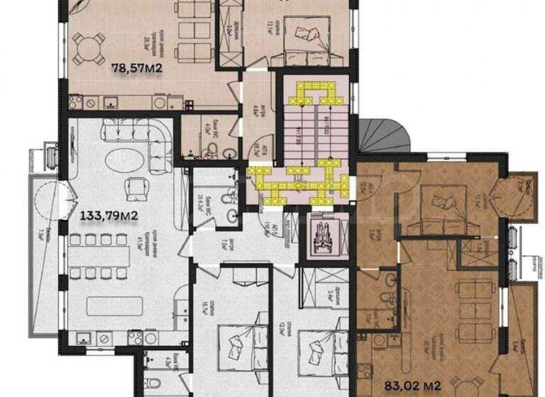 Studio zum Kauf 173.927 € 3 Zimmer 133,8 m² Zvezditsa