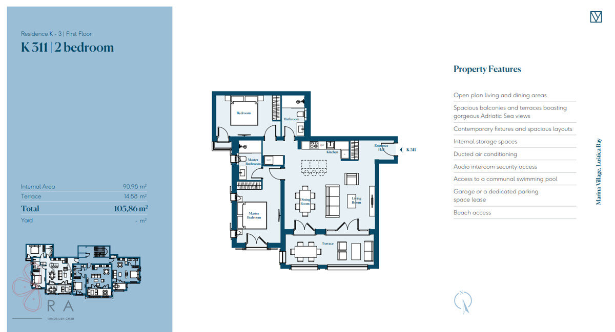 Wohnung zum Kauf provisionsfrei 822.000 € 3 Zimmer 91 m²<br/>Wohnfläche Lustica Bay 85323