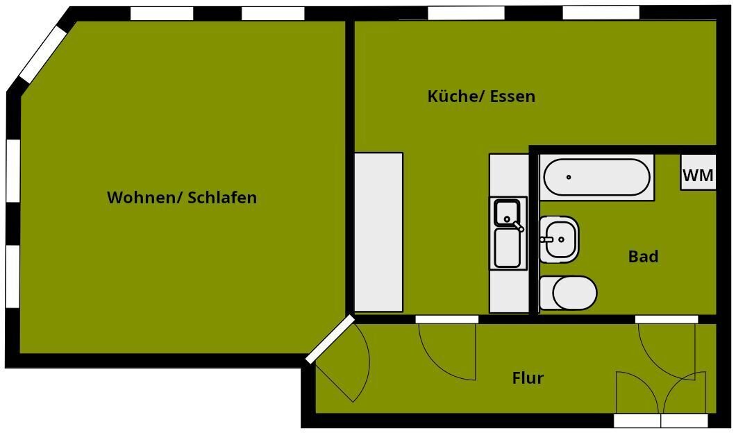 Wohnung zur Miete 240 € 1 Zimmer 57,8 m²<br/>Wohnfläche 2.<br/>Geschoss ab sofort<br/>Verfügbarkeit Wittigstraße 18 Meißen Meißen 01662