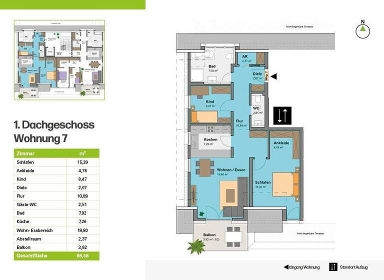 Wohnung zum Kauf provisionsfrei 419.500 € 3,5 Zimmer 85,4 m² 2. Geschoss Flözlingerstraße 5 Zimmern Zimmern ob Rottweil 78658