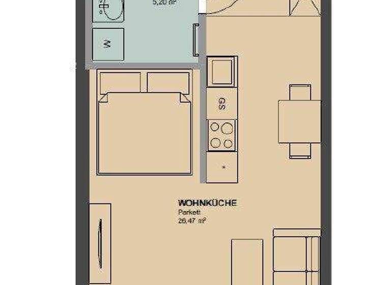 Studio zur Miete 687 € 1 Zimmer 2. Geschoss Wien 1200