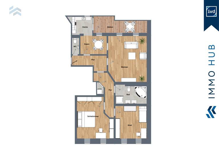 Wohnung zum Kauf 349.000 € 3,5 Zimmer 101,3 m²<br/>Wohnfläche 1.<br/>Geschoss Zentrum-Nordwest Leipzig 04105