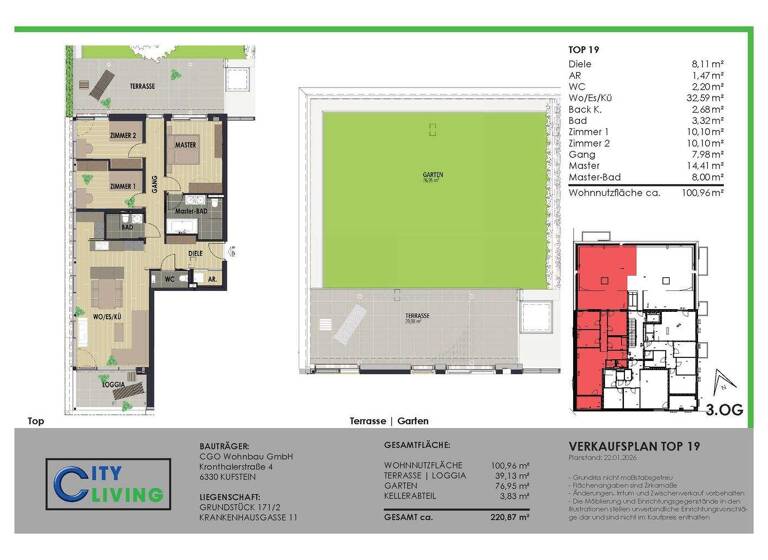 Wohnung zum Kauf - Erstbezug provisionsfrei 4 Zimmer 101 m² 3. Geschoss Krankenhausgasse 11 Kufstein 6330